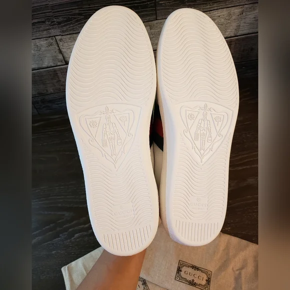 **SOLD **SOLDGucci Mens White Ace Shoes Gucci size 11.5 *READ DETAILS* Authentic - Picture 4 of 16